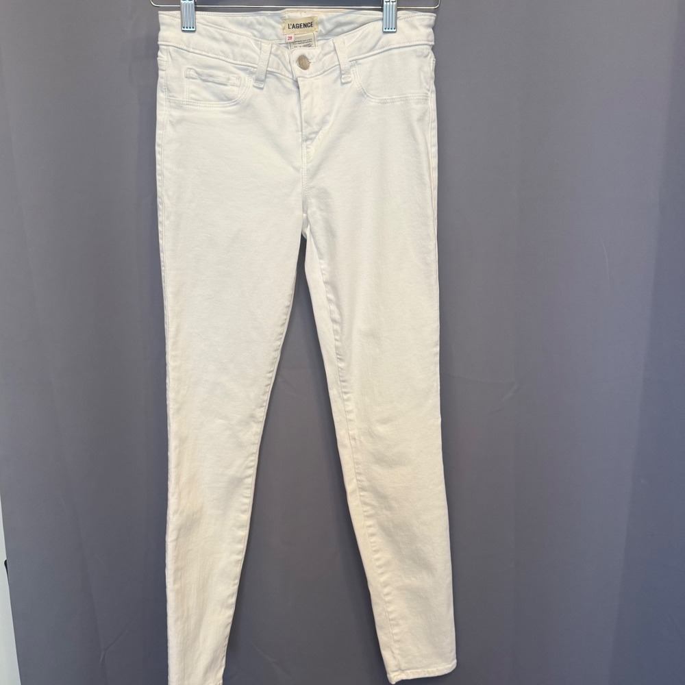 L'AGENCE Chantal Low Rise Skinny Jeans Women's Size 28 White‎ Denim